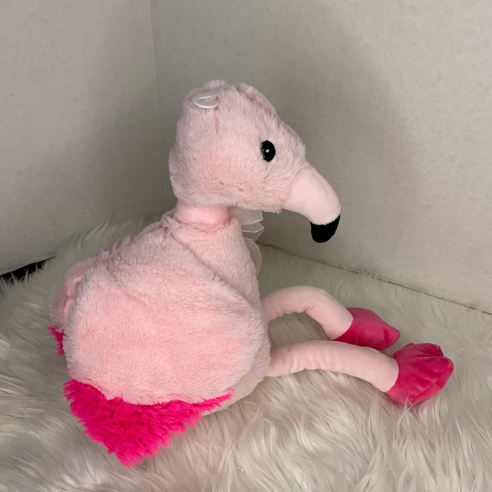 New Kellytoy K Luxe Baby Plush Stuffed Animal Toy Pink Flamingo rattle 12 in - Picture 5 of 6